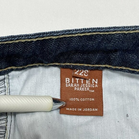 Bitten Sarah Jessica Parker Bootcut Jeans Women Plus Size 22S Short Cowgirl Boho - Picture 10 of 10